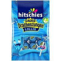 Hitschies Saure Drachenzungen Lollis blau 8 Stück im...