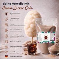 Aroma Zuckerwattezucker Cola Geschmack AZO frei 1 kg Beutel