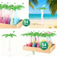 Karton Slush Cups Palmen Design 54 Stück 400 ml Mehrweg Slush Becher mit Strohhalm BPA frei