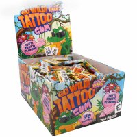Display Komplett Sweet Flash Go Wild Tattoo 200 Stück Bubble Gum, Kinderkaugummi mit Tattoo