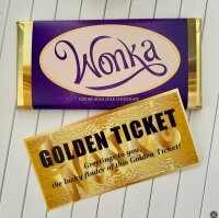 Wonka Schokoladenriegel 80g mit Goldenem Ticket –...