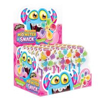 Johny Bee Windmill Monster Snack 30 Stück Drehender Erdbeer-Lutscher mit 5 Geschmacksflügeln – Lustiger Candy-Ventilator