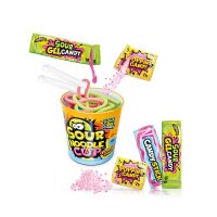 Johny Bee Candy Sour Noodle Cup 12 Stück Display...