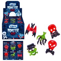 Vidal Monster Jelly 66 g – Gruselige Fruchtgummis in Monsterform – Weiche, glibbrige Halloween-Süßigkeit für Kinder & Erwachsene – Fruchtiger Geschmack – Original Vidal Spanien