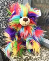 Uni-Toys Rainbow Teddy Bärchen 35 cm – Bunter Premium-Plüschbär mit recycelter Füllung | Kuscheltier ab 9 Monaten | Made by Uni-Toys Germany