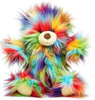 Uni-Toys Rainbow Teddy Bärchen 35 cm – Bunter Premium-Plüschbär mit recycelter Füllung | Kuscheltier ab 9 Monaten | Made by Uni-Toys Germany