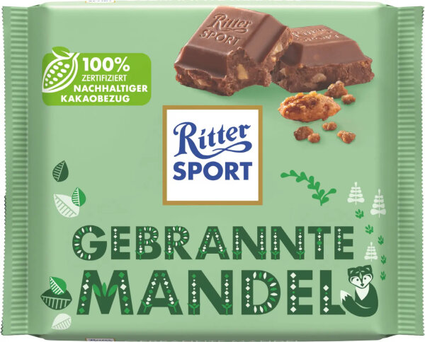 Ritter Sport Gebrannte Mandel 100 g | Vollmilchschokolade...