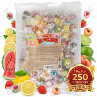 Sweet Flash Rocks Bonbons – 1 kg (ca. 250 Stück) • Bunte Motivbonbons Handmade Ideal für Karneval, Kindergeburtstage & Events