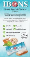 IBONS Ingwer-Limette-Honig-Minze – 92 g Kaubonbons mit frischem Ingwer – glutenfrei, lactosefrei & vegetarisch – einzeln aromaversiegelt