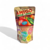 AMIGO Peach Drink 8×200 ml – Pfirsich Getränk • Fruchtig & Erfrischend • Ohne künstliche Süßstoffe • 1,6 L Pack
