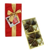 Belgische Herzpralinen rot 100 g Geschenkbox mit...