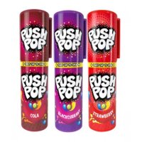 Bazooka Push Pop Lollipop 20 Stück– Kult Lutscher in wiederverschließbarer Dose