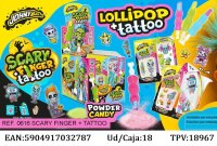 Johny Bee Scary Finger Lollipop mit Brausepulver & Tattoo 31 g