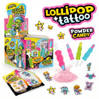 Display Johny Bee Scary Finger Lollipop 18 Stück – mit Brausepulver & Tattoo