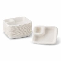 Nacho Dip Teller Zuckerrohr mit Dip-Fach 50 Stück