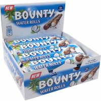 Bounty Wafer Rolls 12 x 22,5 g Thekendisplay Kokos Waffel...