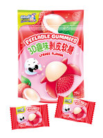 Display Komplett Peelable Gummies Lychee 12 x 75 g Fruchtgummi Bundle