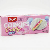 Bergen Cookies Candy Floss 128g Gefüllte Kekse mit Zuckerwatte Geschmack