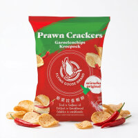 Bundle 10 x Flying Goose Garnelenchips Sriracha Original 10 x 80 g Knusprige Krupuk mit Chili Geschmack