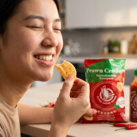 Bundle 10 x Flying Goose Garnelenchips Sriracha Original 10 x 80 g Knusprige Krupuk mit Chili Geschmack
