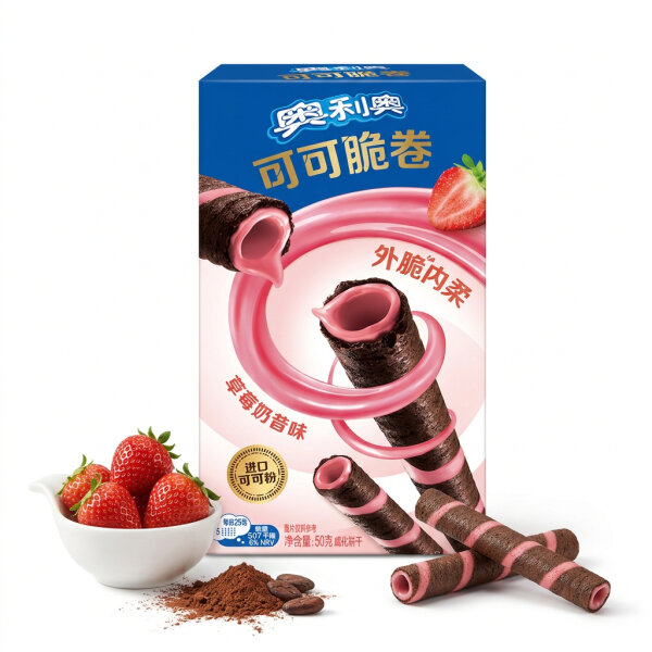 Oreo Cocoa Crisp Roll Strawberry 50 g Knuspriger...