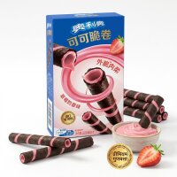 Oreo Cocoa Crisp Roll Strawberry 50 g Knuspriger Keksriegel mit Erdbeer Geschmack
