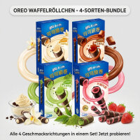 Oreo Crisp Roll Mix Bundle 4 x 50 g Strawberry Matcha Chocolate Vanilla Knusprige Keksriegel