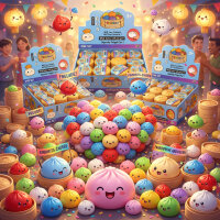 Squishy Dumplings Mini Buns 1 Stück – Mystery Anti-Stress Spielzeug zum Drücken & Sammeln