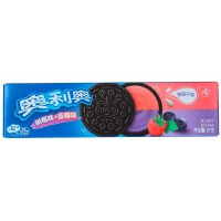 Oreo Blueberry Raspberry China 97g Kakao Doppelkekse mit Blaubeer und Himbeer Geschmack MHD 06.10.2026