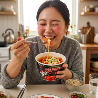 Samyang Dukboki Topokki Cup Hot Chicken 185 g koreanische Reiskuchen scharfes Instantgericht