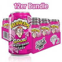 Bundle 12er Warheads Sour Watermelon Soda 330ml Tray USA...