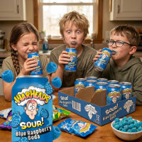 Bundle 12er Warheads Sour Blue Raspberry Soda 330ml Tray USA Import