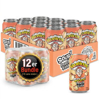 Bundle 12er Warheads Sour Peach Soda 330ml Tray USA Import