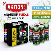 Bundle 6 x 320 ml Pepsi Lemon Zero Softdrink aus Vietnam
