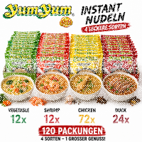YumYum Instant Nudeln Mix Box 120 x 60 g MHD:04.12.26...