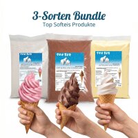 Softeis Pulver 3er Bundle Vanille Schoko Erdbeere Premium...