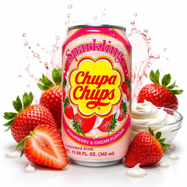 Chupa Chups Sparkling Soda Strawberry & Cream 345 ml...