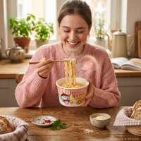 Bundle 5x Samyang Buldak Hot Chicken Cream Carbonara Ramen Bowl 120 g + GRATIS Samyang Stäbchen
