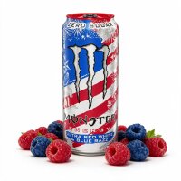Bundle 4x Monster Energy Ultra Red White & Blue Razz – 473 ml Original Import USA