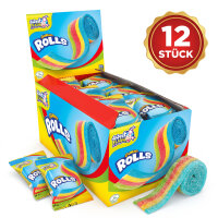 Display Komplett 24x Sweet Flash Gummy Rolls Sour 20g...