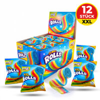Display Komplett 24x XXL Sweet Flash Gummy Rolls Sour 40g – Rainbow Fruchtgummi-Rolle