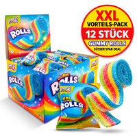 Display Komplett 24x XXL Sweet Flash Gummy Rolls Sour 40g – Rainbow Fruchtgummi-Rolle