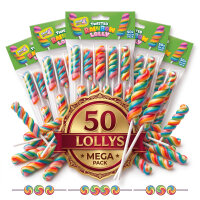 Bundle 50 xTwisted Rainbow Lolly 600g Rainbow Swirl Lolly...