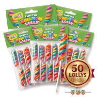 Bundle 50 xTwisted Rainbow Lolly 600g Rainbow Swirl Lolly...