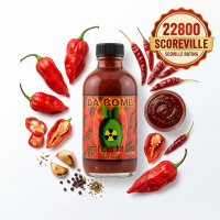 Da Bomb Ghost Pepper Hot Sauce 113 g MHD 10/2026/  22.800 Scoville – Extra scharfe Chili-Sauce aus den USA