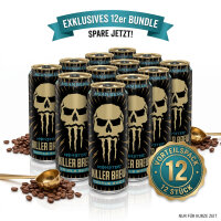 Bundle 12x Monster Energy Killer Brew Mean Bean 443 ml – Kaffee-Energy-Drink mit Vanillegeschmack 300 mg Koffein