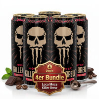 Bundle 4x Monster Energy Killer Brew Loca Moca 443 ml – Kaffee-Energy-Drink mit Mokkageschmack 300 mg Koffein
