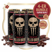 Bundle 4x Monster Energy Killer Brew Loca Moca 443 ml – Kaffee-Energy-Drink mit Mokkageschmack 300 mg Koffein