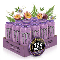 Bundle 12x Monster Energy Ultra Wild Passion 473 ml – Passionsfrucht & Zitrus – Zuckerfreier Energy Drink aus den USA
