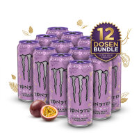 Bundle 12x Monster Energy Ultra Wild Passion 473 ml – Passionsfrucht & Zitrus – Zuckerfreier Energy Drink aus den USA